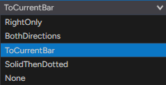 Monthly H/L Lines — line extension to the current bar, right side or full width